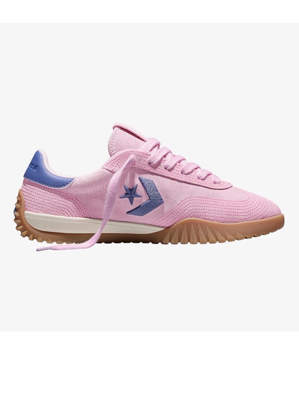 RARE Converse Run Star Trainers OX Stitch Suede Pink Unisex W 7 W 9.5 W 10.5